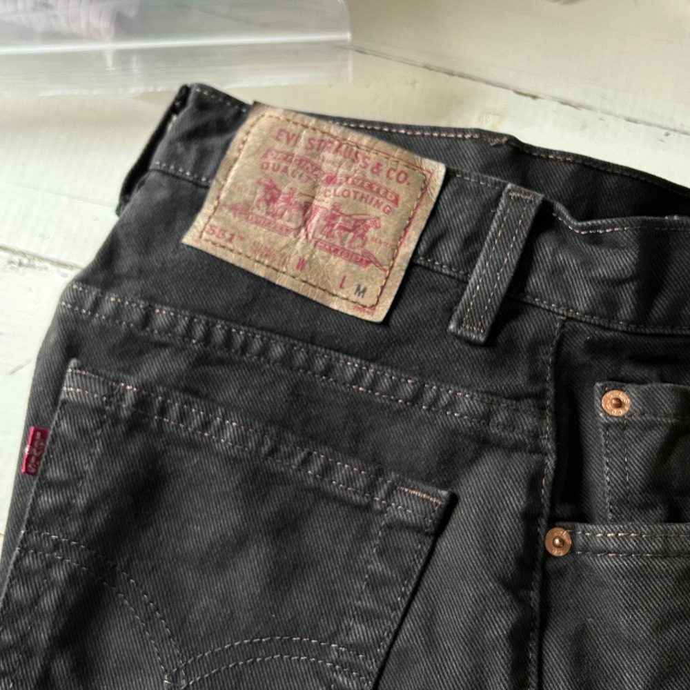 Vintage Levi's 551 Women's Relaxed Fit Tapered Leg‎ Black Denim Jeans Size 8 Med